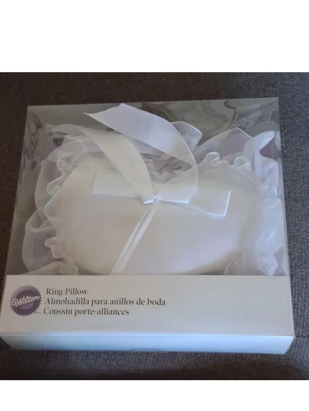 Wilton White Satin Accent Pillow with Bow